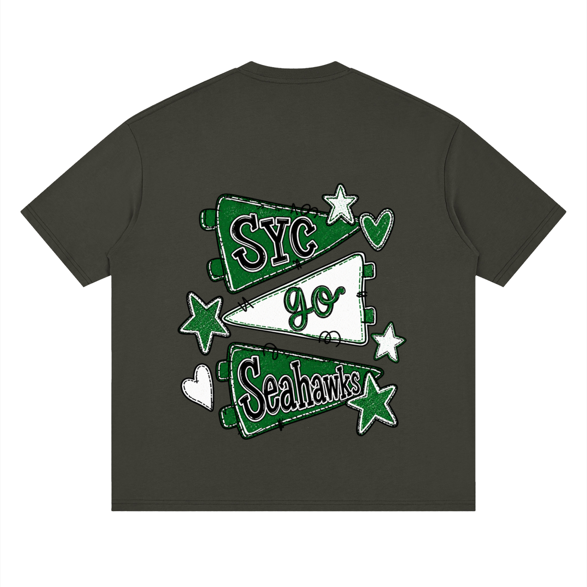 Lets Go Seahawks Oversized Drop Shoulder T-Shirt