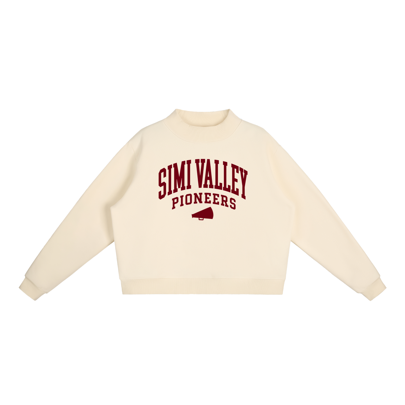 Basic 2 Simi Valley Essential Fleece Mock-Neck Crew Sweatshirt