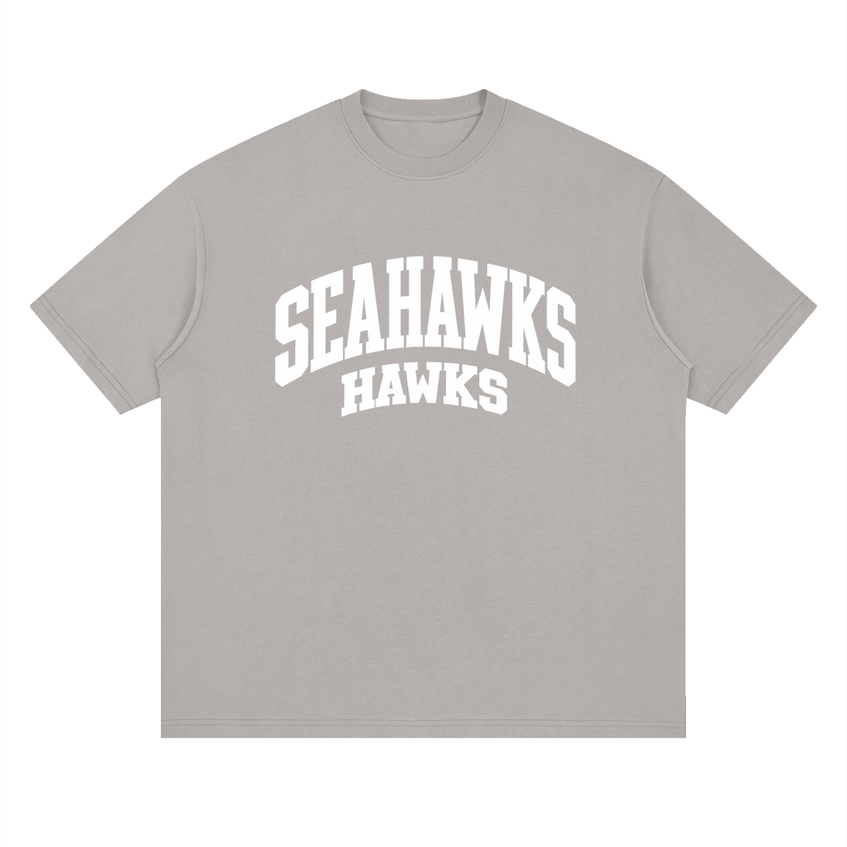Basic 2 White Seahawks Oversized Drop Shoulder T-Shirt