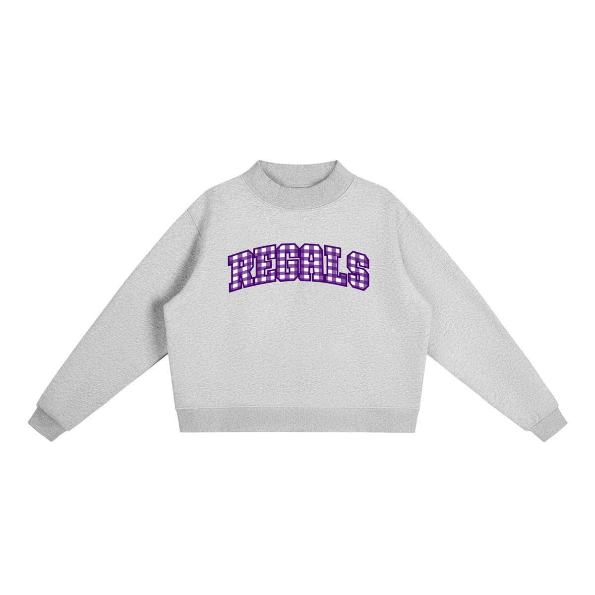 Gingham Cal Lutheran Essential Fleece Mock-Neck Crew Sweatshirt (printed)