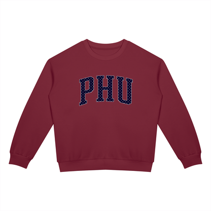 Polka Dot Drop Shoulder Crewneck Sweatshirt