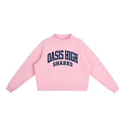 Basic 2 Oasis Essential Fleece Mock-Neck Crew Sweatshirt