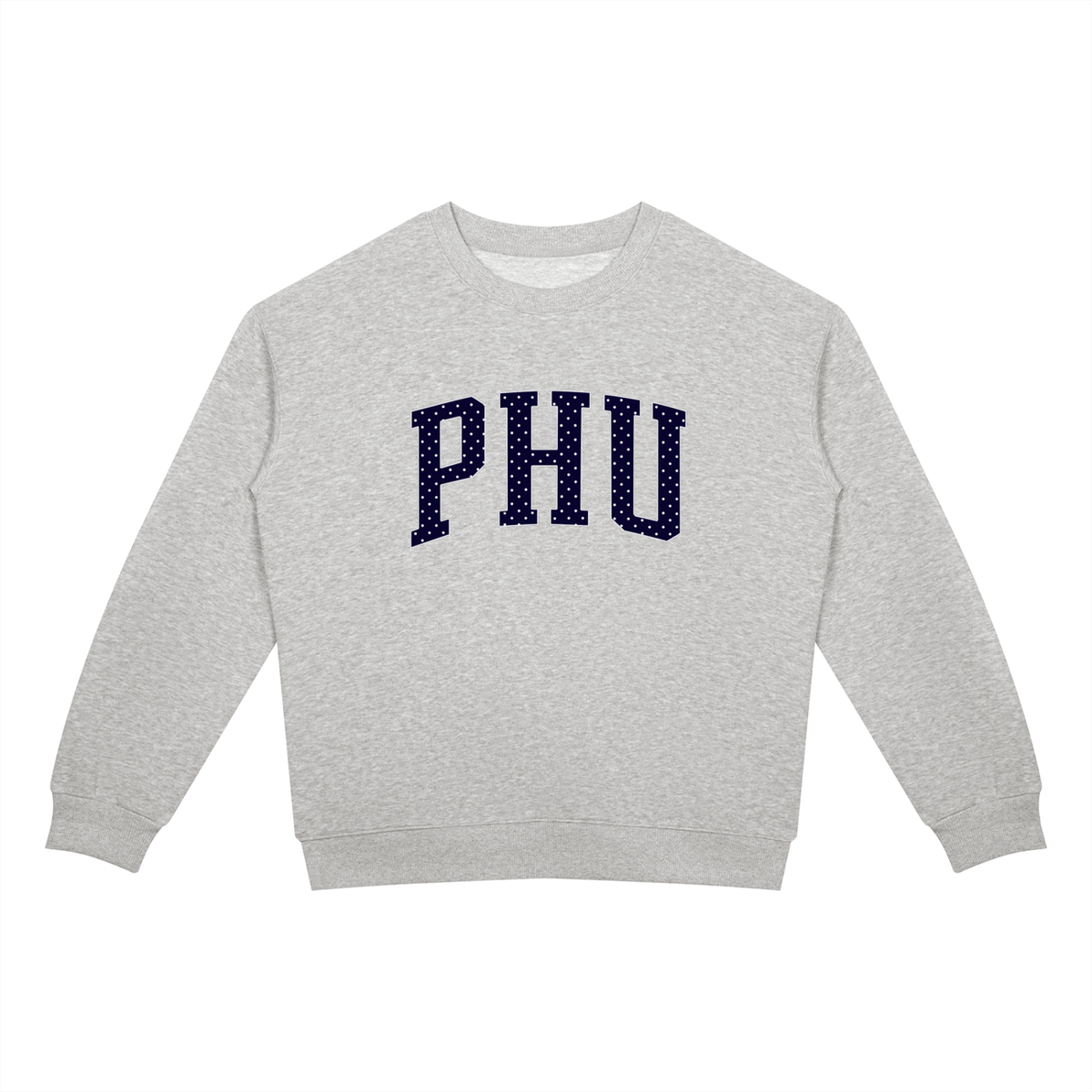 Polka Dot Drop Shoulder Crewneck Sweatshirt