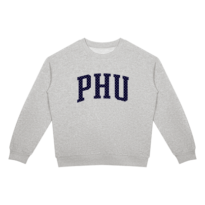 Polka Dot Drop Shoulder Crewneck Sweatshirt