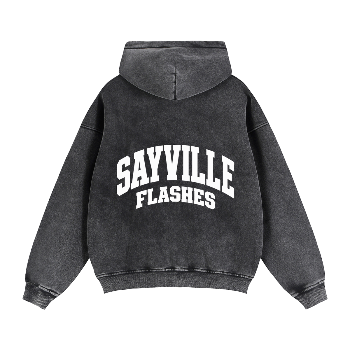 Basic 2 White Sayville Zip-Through Boxy Fleece Hoodie