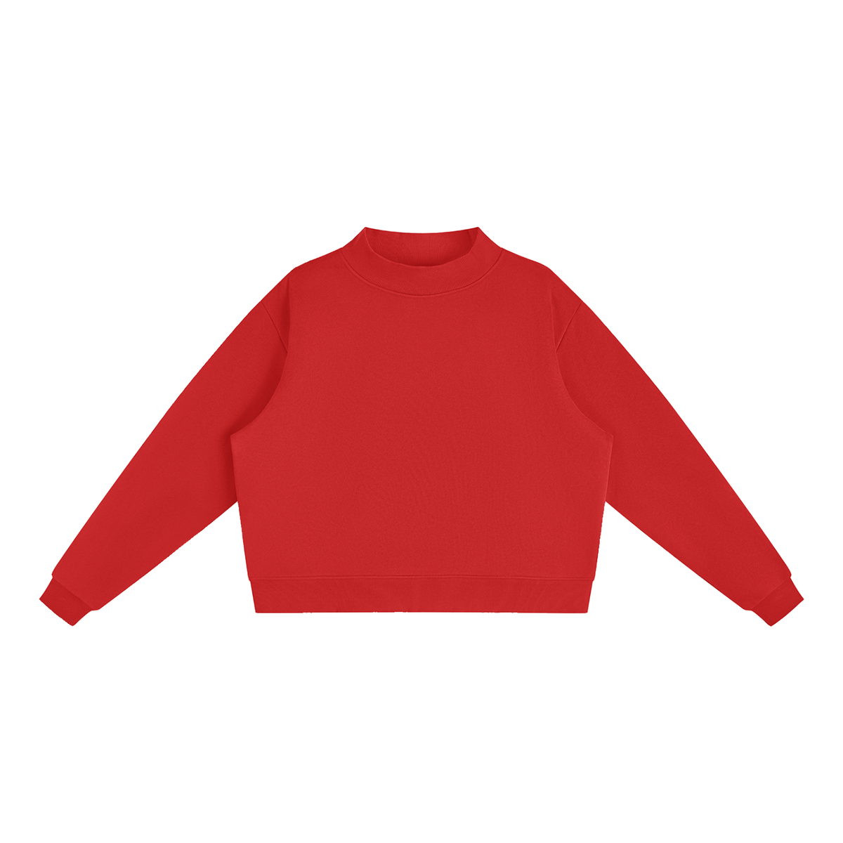 Essential Fleece Mock-Neck Crew Sweatshirt
