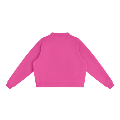 *NEW* Polka Dot Fleece Mock-Neck Crew Sweatshirt