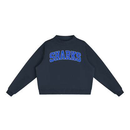 Polka Dot Saint James Essential Fleece Mock-Neck Crew Sweatshirt (printed)