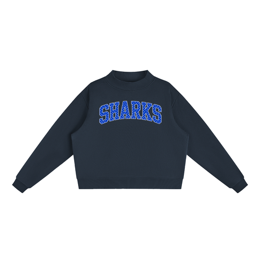 Polka Dot Saint James Essential Fleece Mock-Neck Crew Sweatshirt (printed)