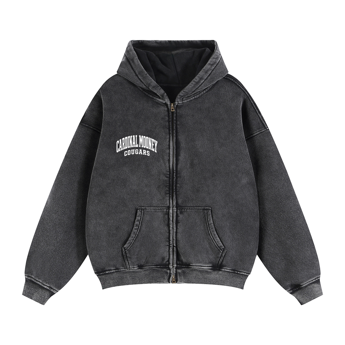 Zip-Through Boxy Fleece Hoodie