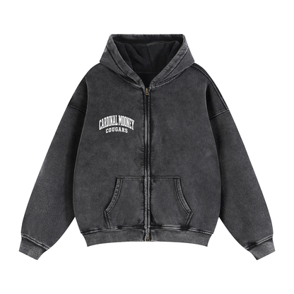 Zip-Through Boxy Fleece Hoodie