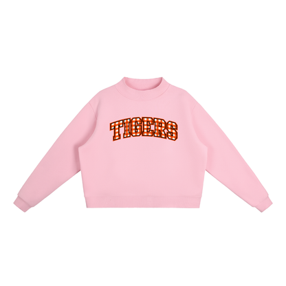 Gingham Meigs County Essential Fleece Mock-Neck Crew Sweatshirt (printed)