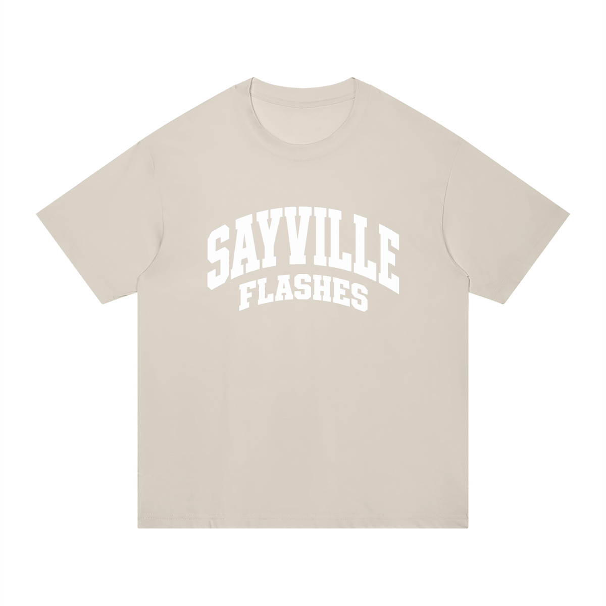 Basic 2 White Sayville Unisex Regular Fit Cotton T-Shirt