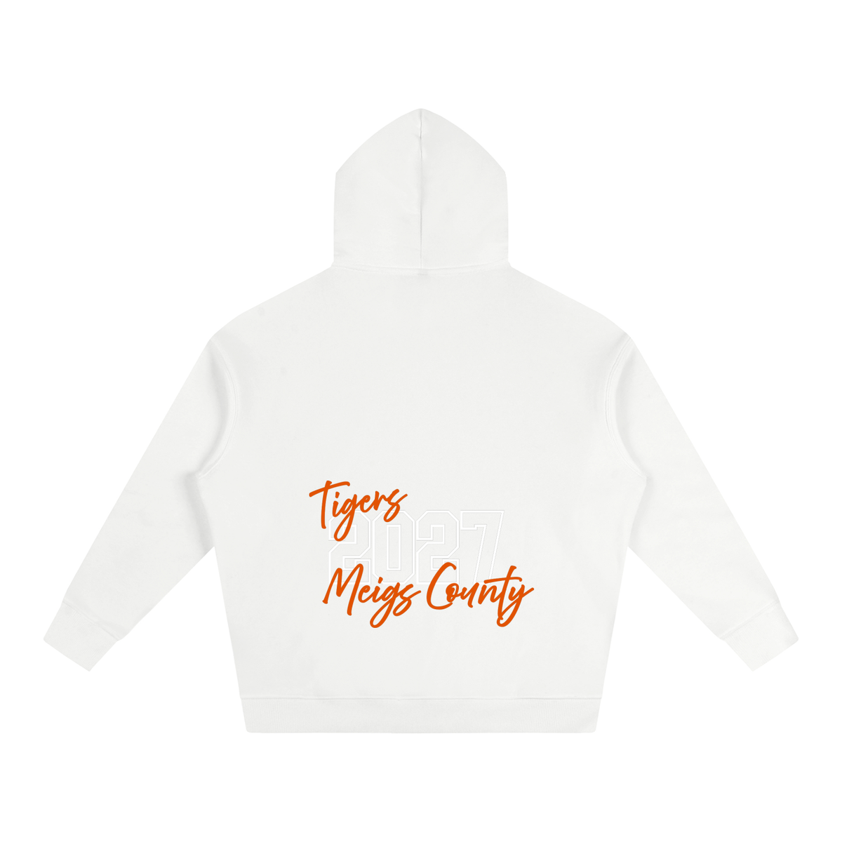 Cursive Front Meigs County Oversize Fleeced Hoodie