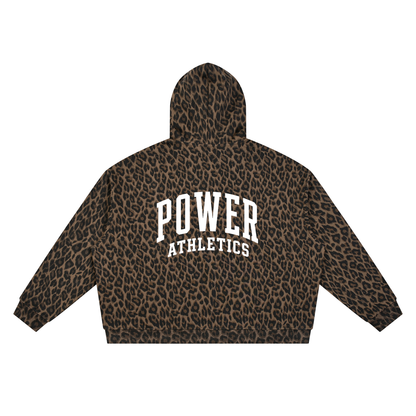 Unisex Leopard Full Zip Hoodie