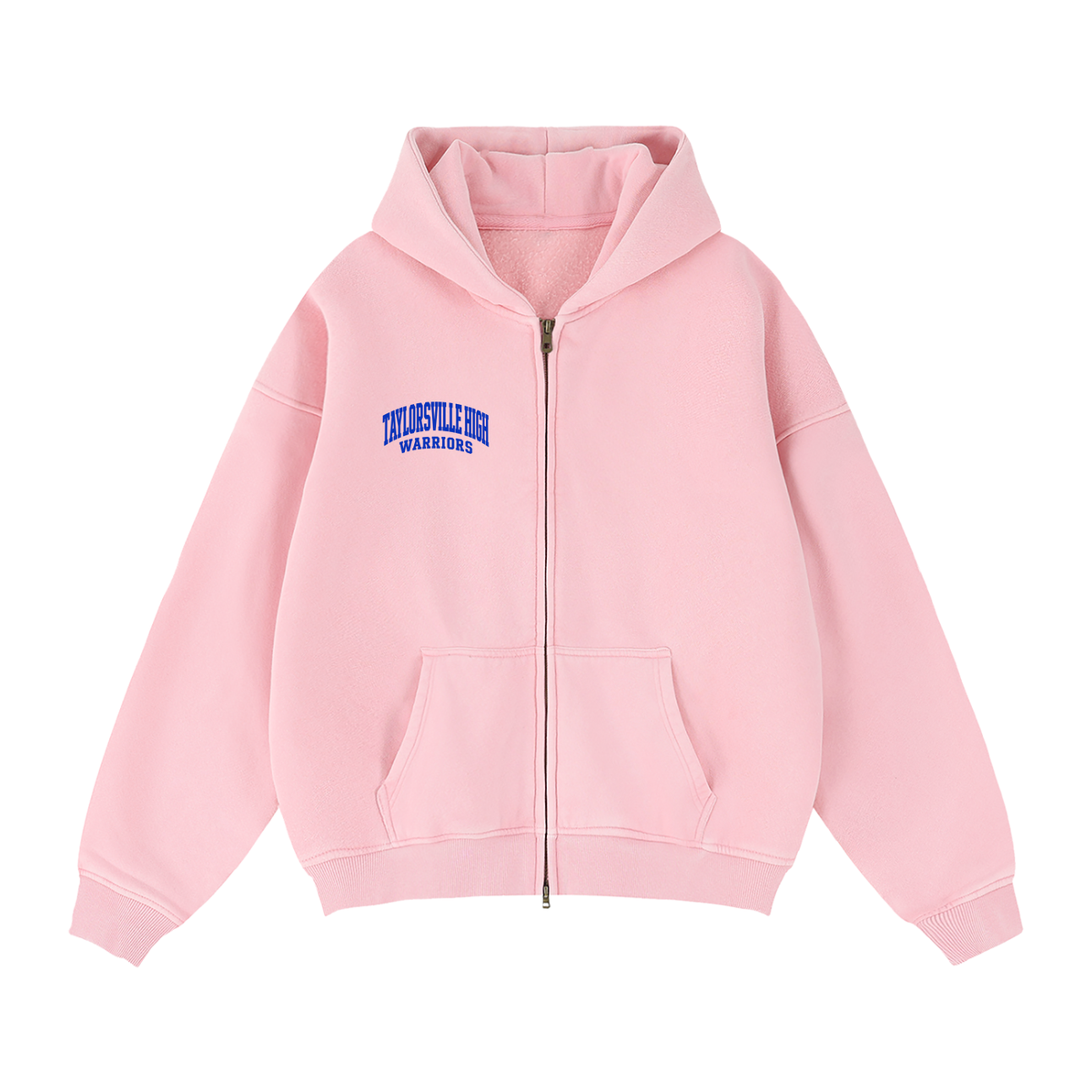 Zip-Through Boxy Fleece Hoodie