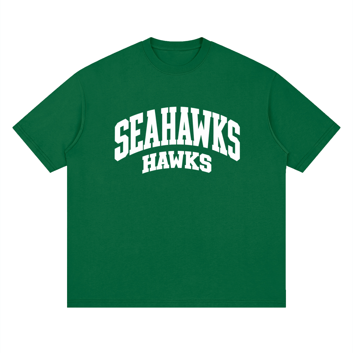 Basic 2 White Seahawks Oversized Drop Shoulder T-Shirt