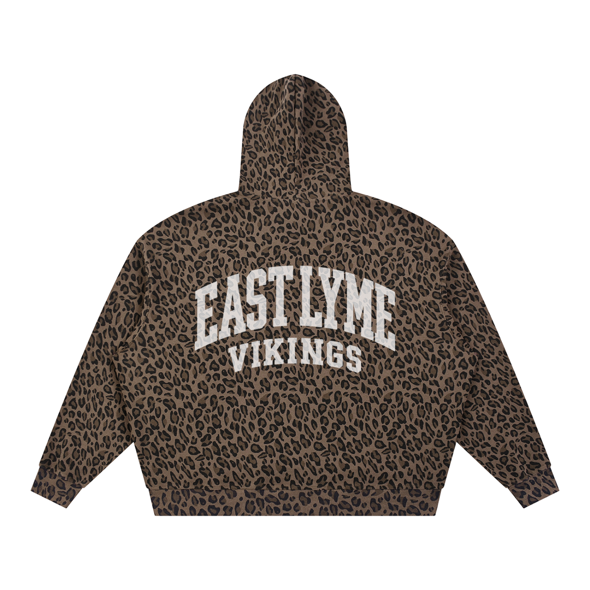 East Lyme Unisex Boxy Leopard Print Hoodie
