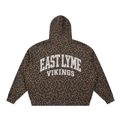 East Lyme Unisex Boxy Leopard Print Hoodie