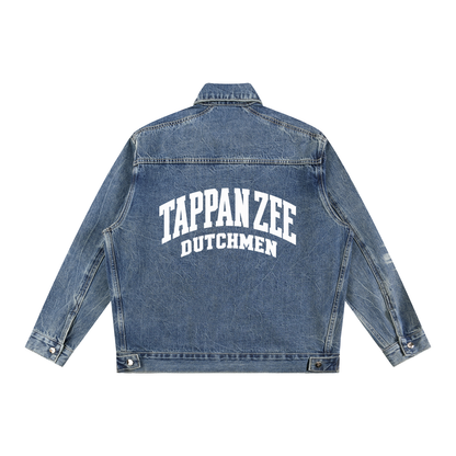 Basic 2 White Tappan Zee Vintage Wash Zip Up Denim Jacket