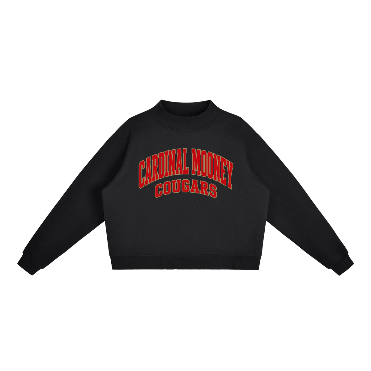 Basic 2 Cardinal Mooney Essential Fleece Mock-Neck Crew Sweatshirt