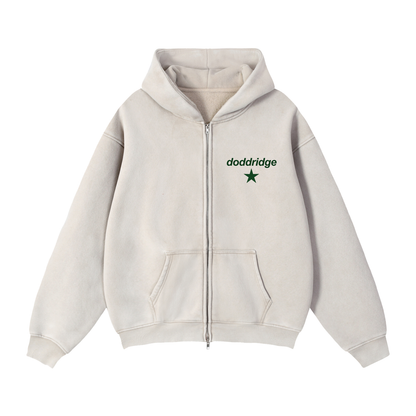 Zip-Through Boxy Fleece Hoodie