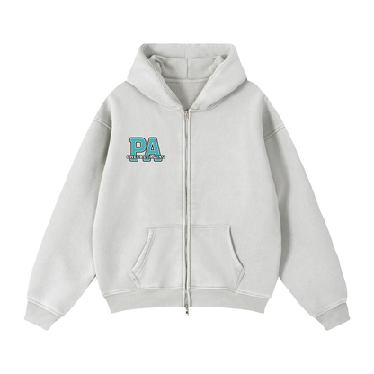 Zip-Through Boxy Fleece Hoodie
