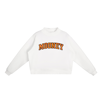 Gingham Cardinal Mooney Essential Fleece Mock-Neck Crew Sweatshirt