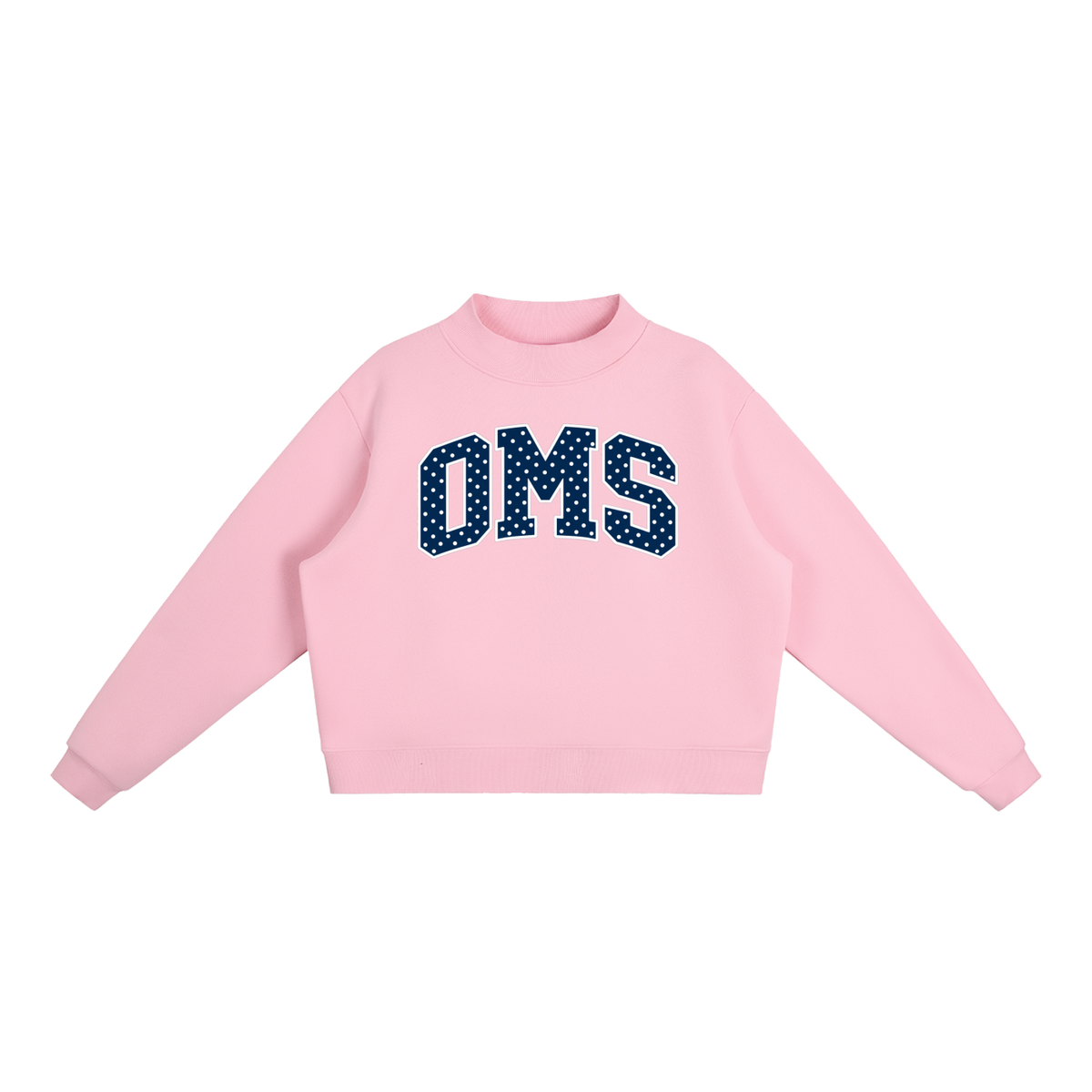 Polka Dot Oakland Middle Essential Fleece Mock-Neck Crew Sweatshirt (printed)