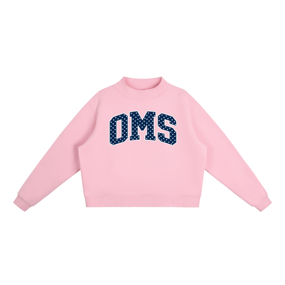 Polka Dot Oakland Middle Essential Fleece Mock-Neck Crew Sweatshirt (printed)