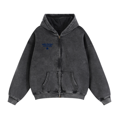 Zip-Through Boxy Fleece Hoodie