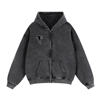 Zip-Through Boxy Fleece Hoodie