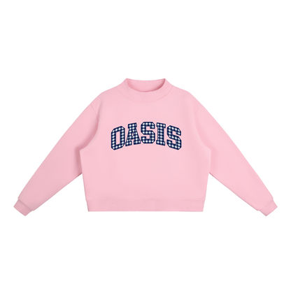 Essential Fleece Mock-Neck Crew Sweatshirt