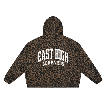Unisex Leopard Full Zip Hoodie