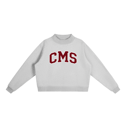 Essential Fleece Mock-Neck Crew Sweatshirt