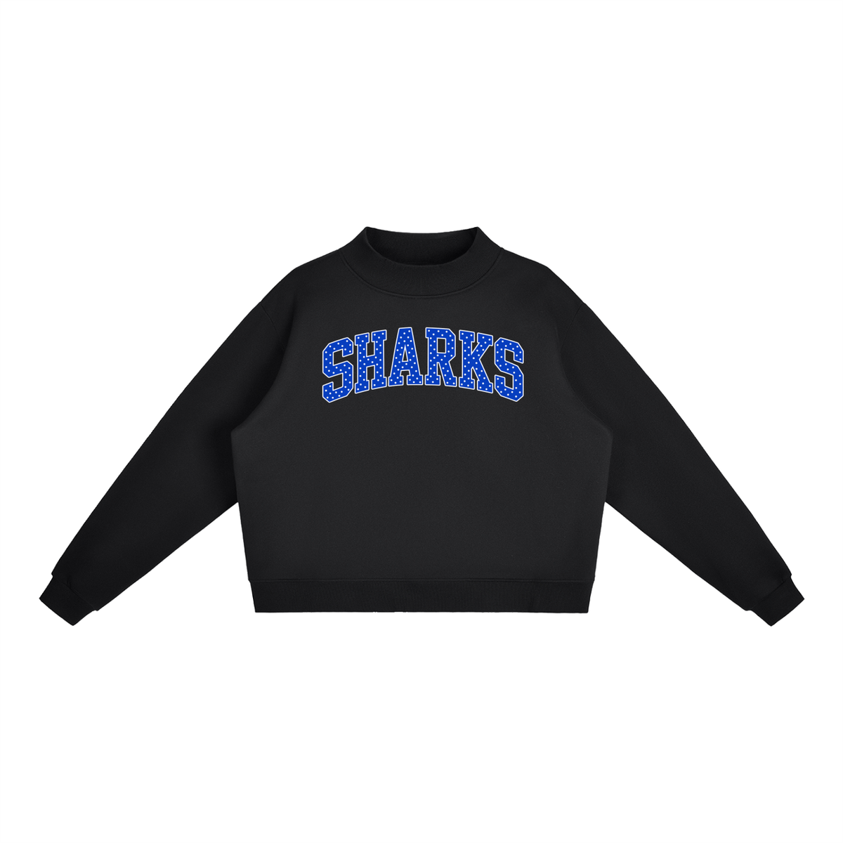 Polka Dot Saint James Essential Fleece Mock-Neck Crew Sweatshirt (printed)