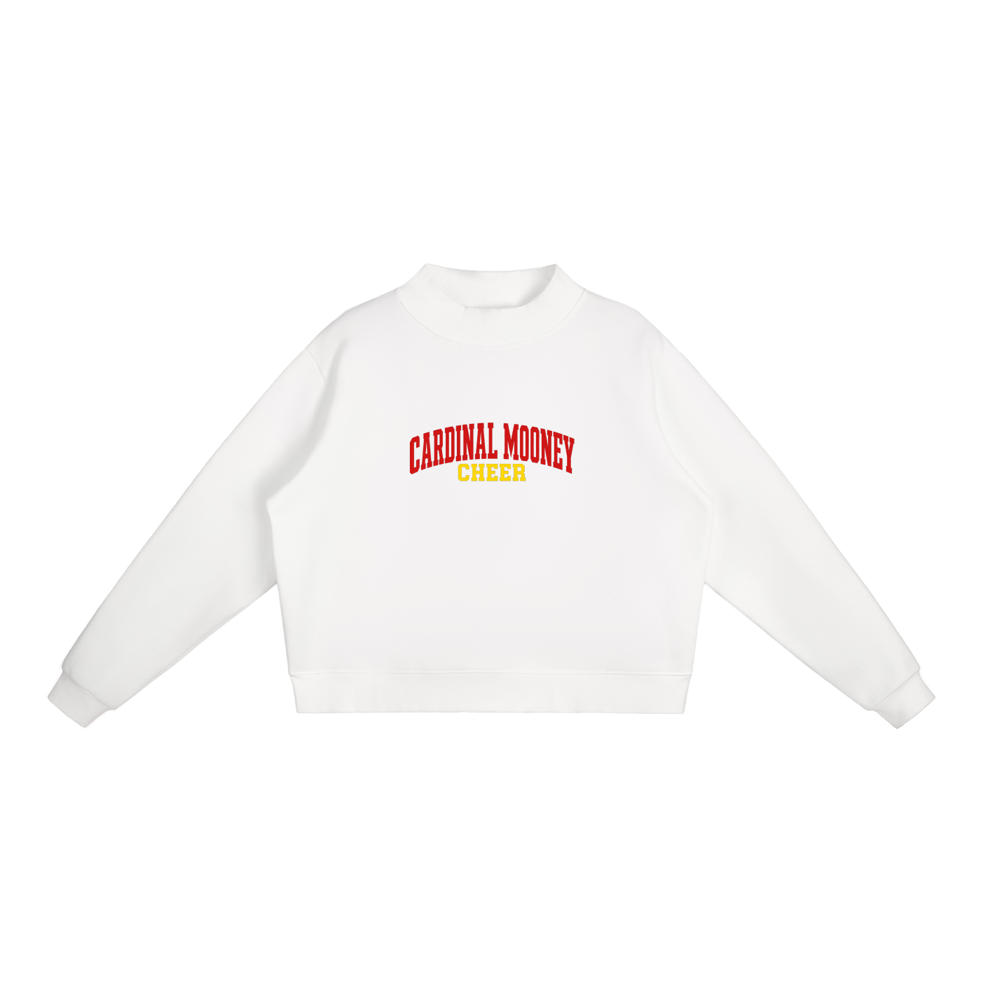 Basic 1 Cardinal Mooney Essential Fleece Mock-Neck Crew Sweatshirt
