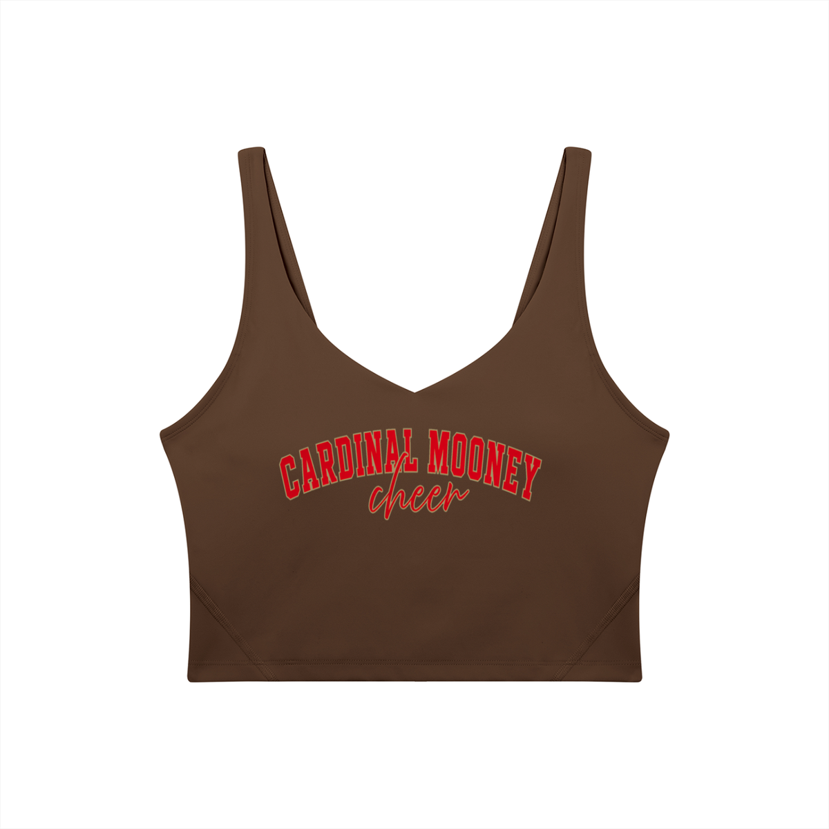Cursive Cardinal Mooney Women's V-Neck Yoga Sports Bra