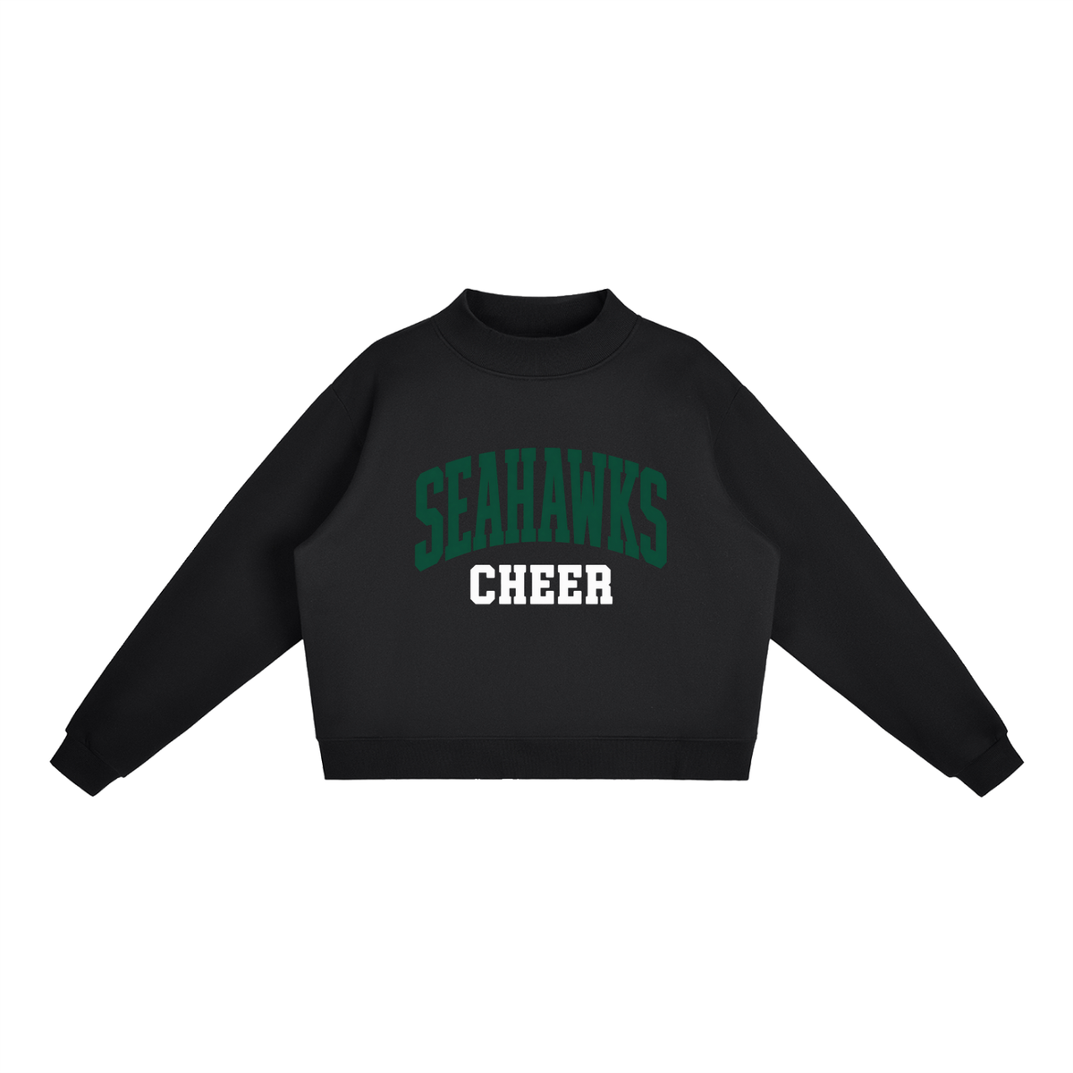 Basic 1 Seahawks Essential Fleece Mock-Neck Crew Sweatshirt (printed)