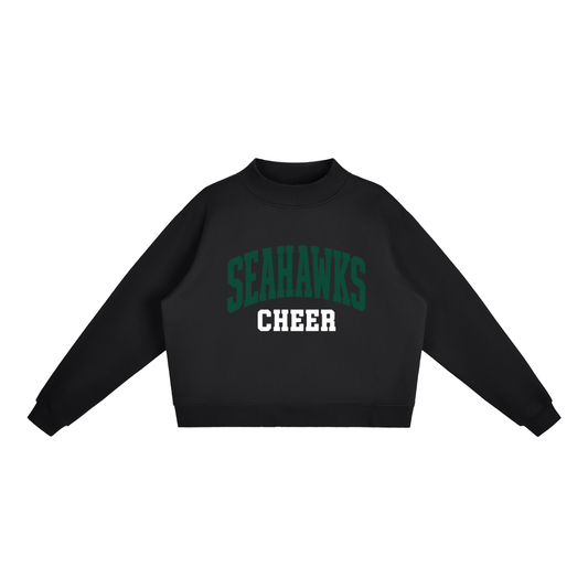 Basic 1 Seahawks Essential Fleece Mock-Neck Crew Sweatshirt (printed)