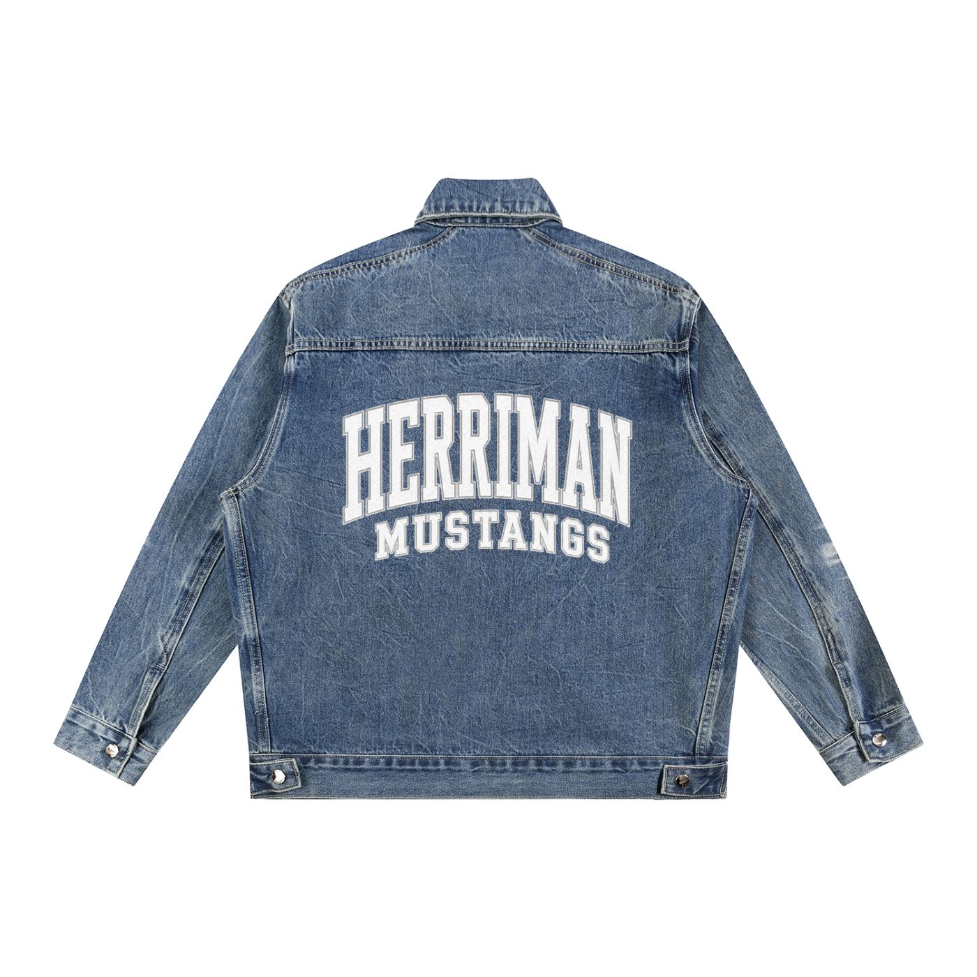 Vintage Wash Zip Up Denim Jacket