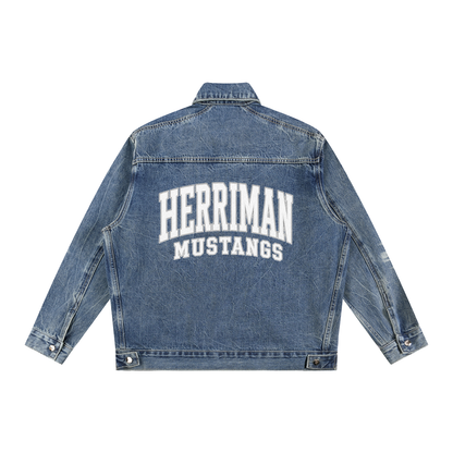 Vintage Wash Zip Up Denim Jacket