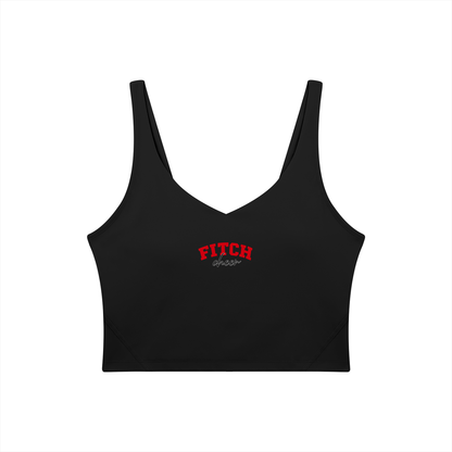 Cursive Fitch Women's V-Neck Yoga Sports Bra