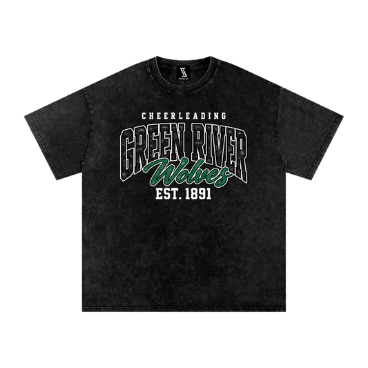 Vintage Green River Snow Washed Oversized Cotton T-Shirt