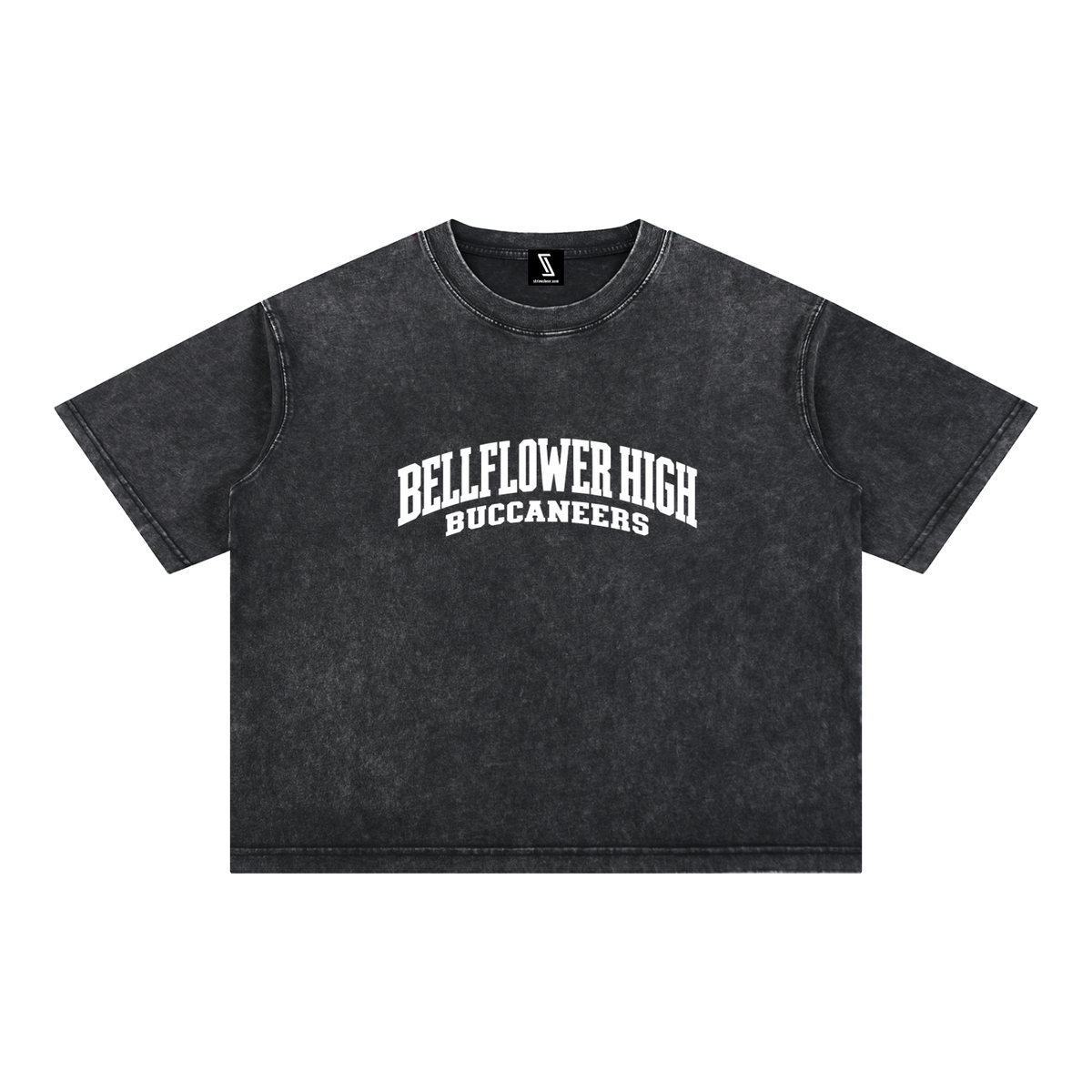 Basic 2 White Bellflower Mineral Wash Boxy Cotton T-Shirt