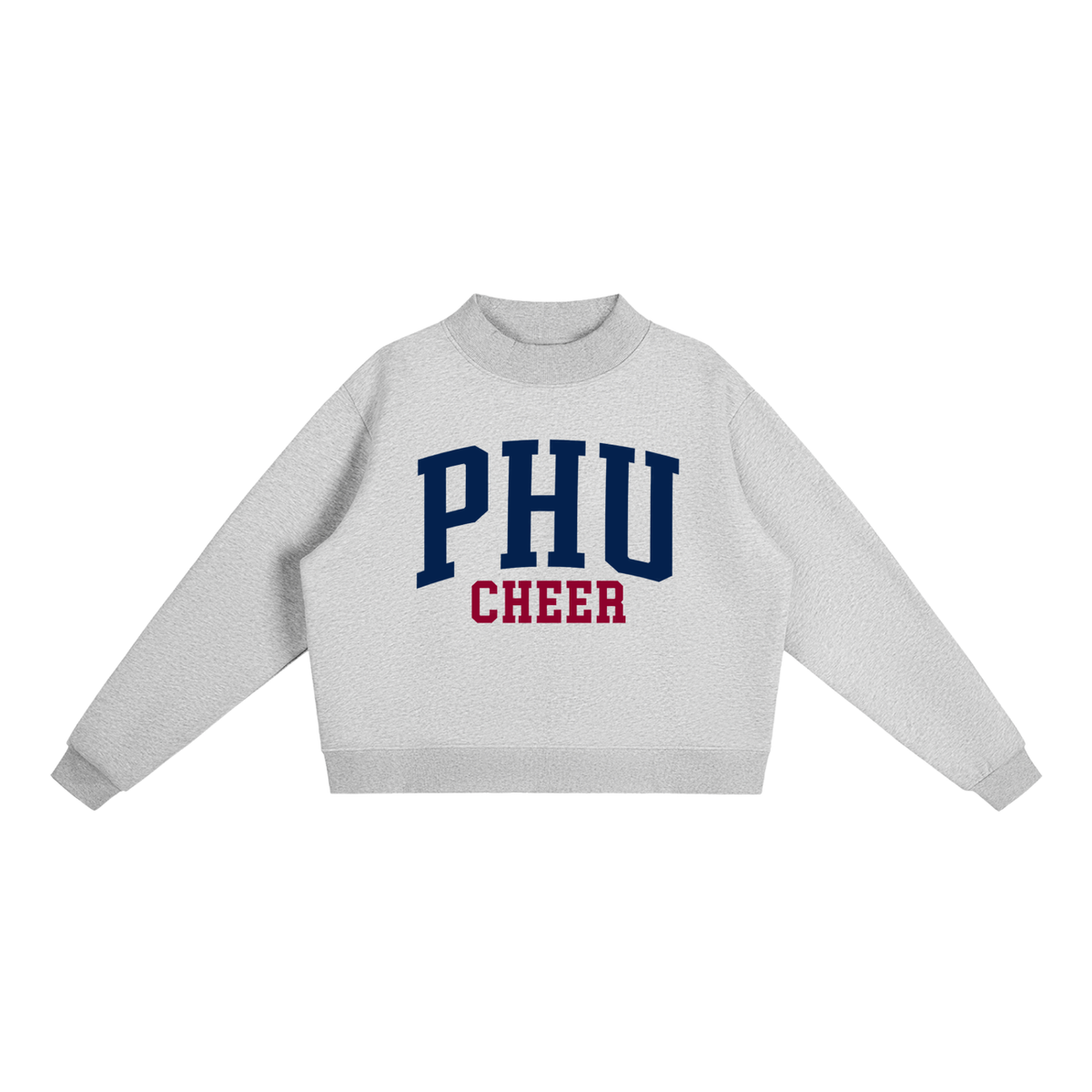 Basic 1 Palm Harbor Essential Fleece Mock-Neck Crew Sweatshirt (printed)