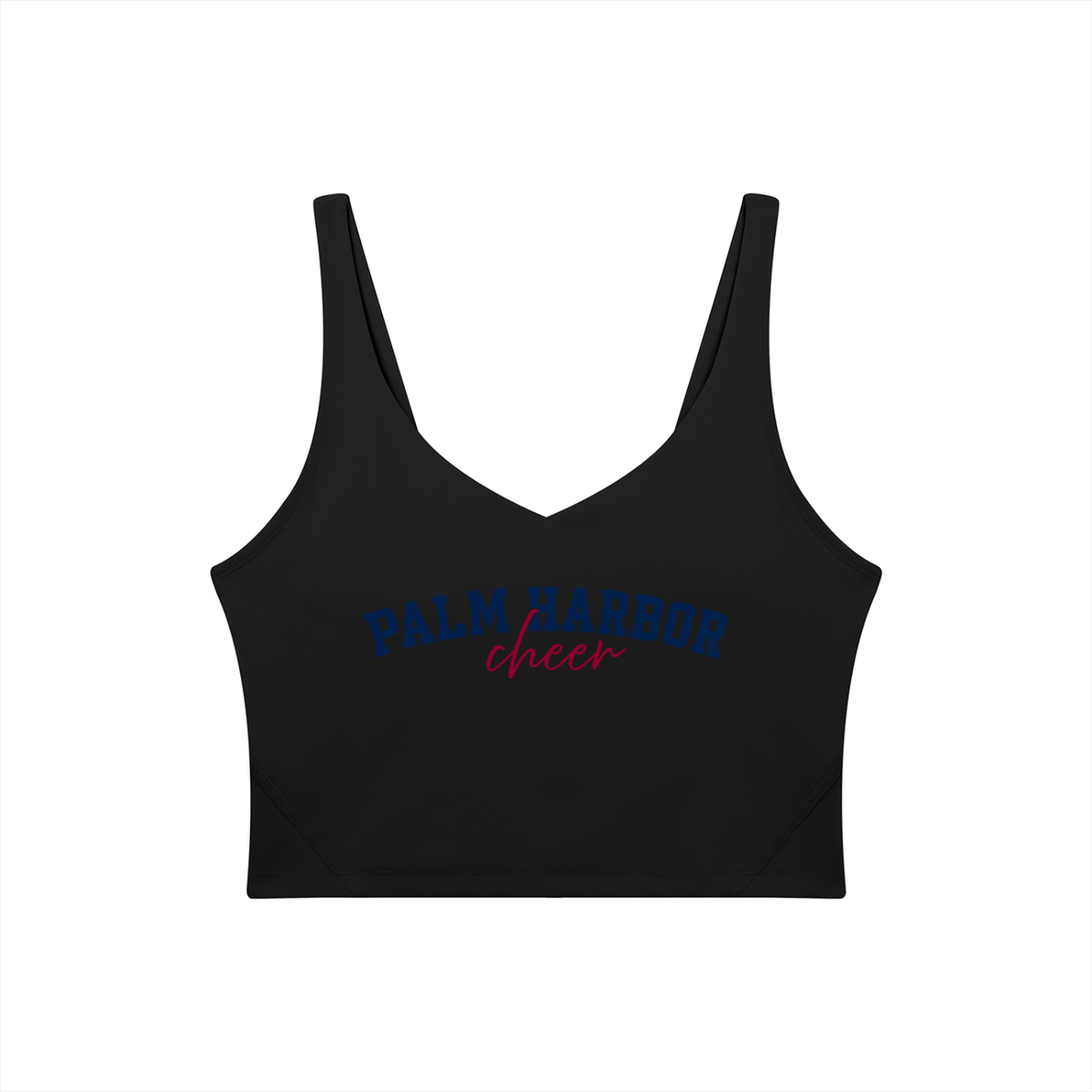 Cursive Palm Harbor Women's V-Neck Yoga Sports Bra