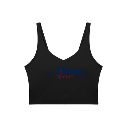 Cursive Palm Harbor Women's V-Neck Yoga Sports Bra