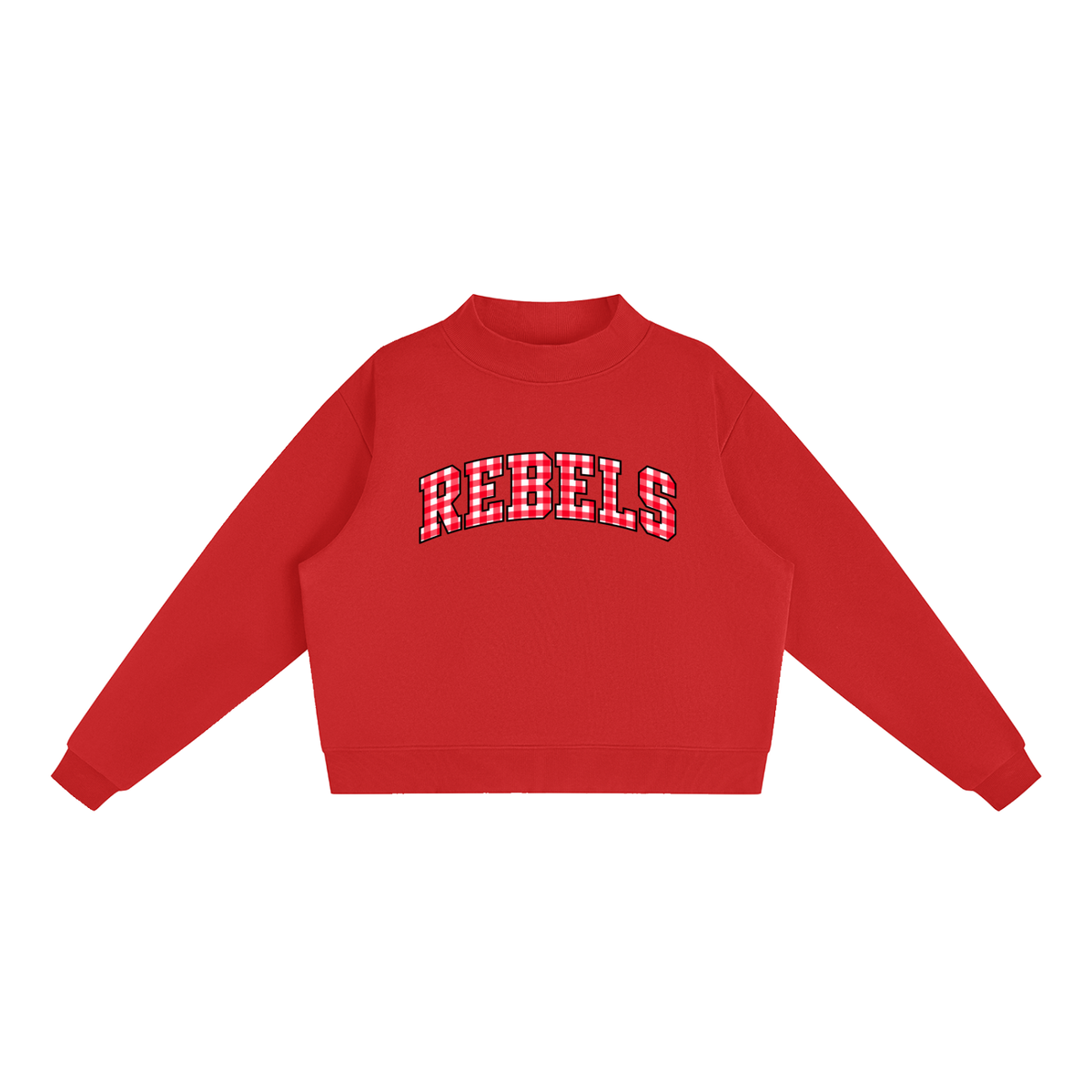 Gingham UNLV Essential Fleece Mock-Neck Crew Sweatshirt (printed)