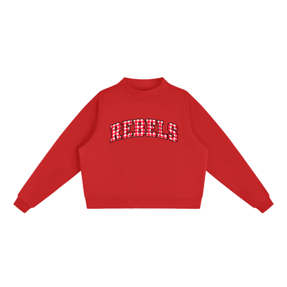 Gingham UNLV Essential Fleece Mock-Neck Crew Sweatshirt (printed)